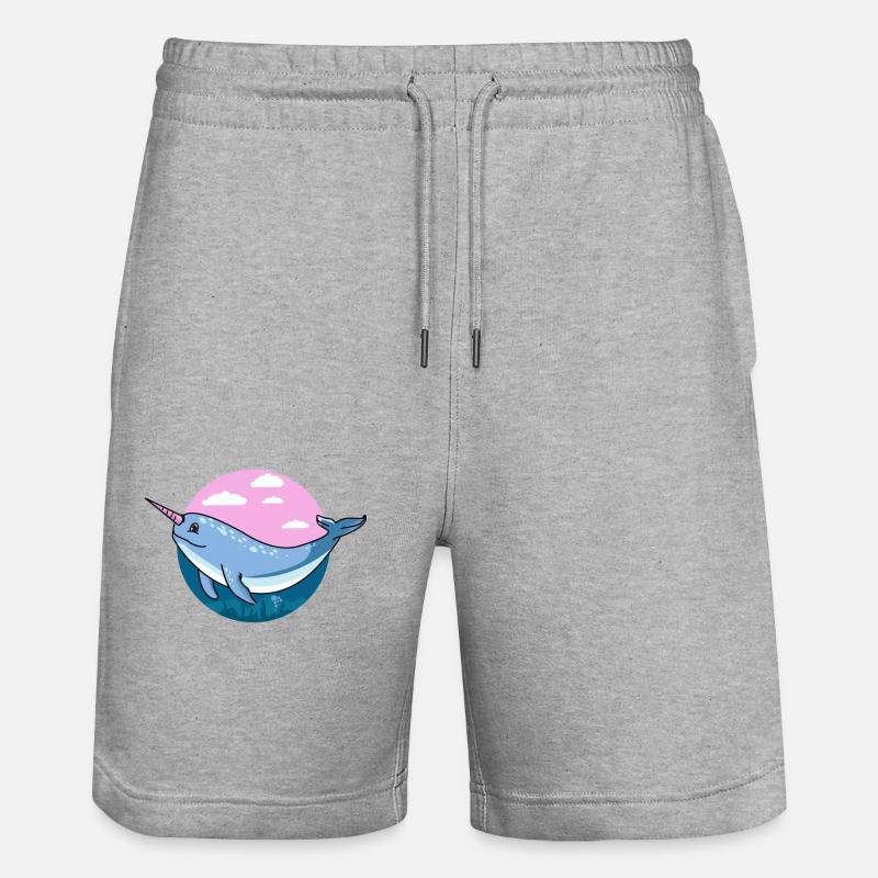 Narval, narval animal, narval narval - Short de jogging bio TRAINER Stanley/Stella unisexe - gris chiné