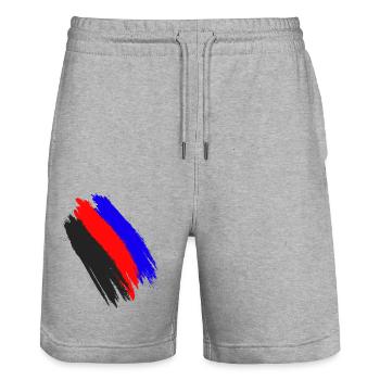 Drapeau polyamour Drapeau polyamour Pride Polyamour - Short de jogging bio TRAINER Stanley/Stella unisexe - gris chiné - Devant - Nik (191cm) & Marisol (170cm)