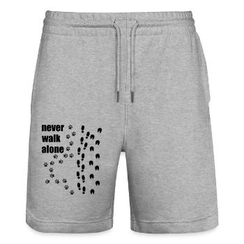 lustiges Hunde Spruch Geschenk Hund Pferd Pferde - Stanley/Stella Unisex Bio Joggingshorts Trainer  - Grau meliert - Vorne - Nik (191cm) & Marisol (170cm)