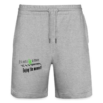 Bicycle, bike, mountain bike, BMX, racing bike - Stanley/Stella Trainer Unisex Organic Jogging Shorts - heather grey - Front - Nik (191cm) & Marisol (170cm)