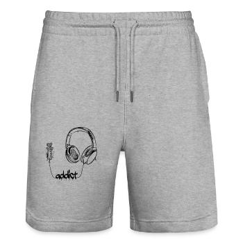Headphones Over Ear DJ Buds Addict Music Addict - Stanley/Stella Trainer Unisex Organic Jogging Shorts - heather grey - Front - Nik (191cm) & Marisol (170cm)
