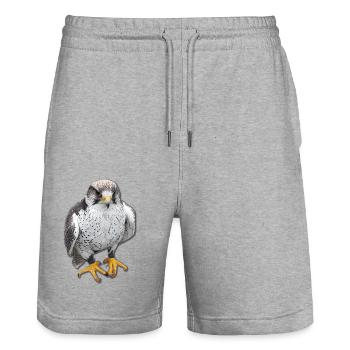 Oiseaux oiseaux de proie Griffes - Short de jogging bio TRAINER Stanley/Stella unisexe - gris chiné - Devant - Nik (191cm) & Marisol (170cm)