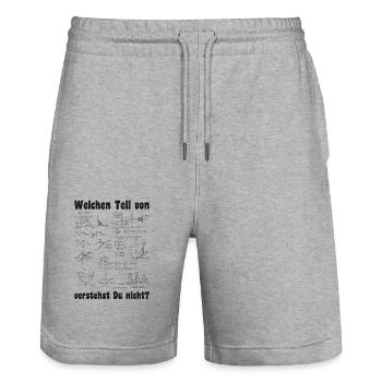 Welchen Teil von hast du nicht verstanden Mathe - Stanley/Stella Unisex Bio Joggingshorts Trainer  - Grau meliert - Vorne - Nik (191cm) & Marisol (170cm)