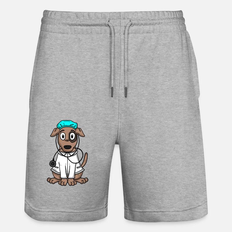 Chien médecin - Short de jogging bio TRAINER Stanley/Stella unisexe - gris chiné