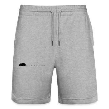 Hamster tracks - Stanley/Stella Trainer Unisex Organic Jogging Shorts - heather grey - Front - Nik (191cm) & Marisol (170cm)