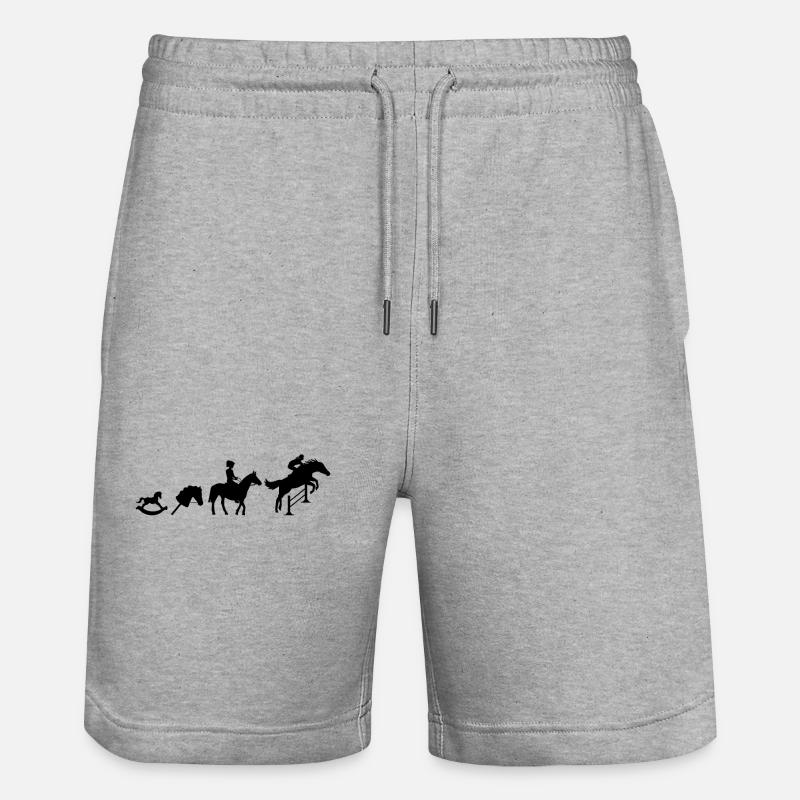 Evolution Jumping Riders - Stanley/Stella Trainer Unisex Organic Jogging Shorts - heather grey