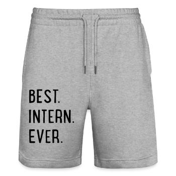 best internal ever - Stanley/Stella Trainer Unisex Organic Jogging Shorts - heather grey - Front - Nik (191cm) & Marisol (170cm)