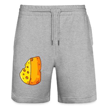 Cheese cheese dairy Cheese parmesan gourmet - Stanley/Stella Trainer Unisex Organic Jogging Shorts - heather grey - Front - Nik (191cm) & Marisol (170cm)