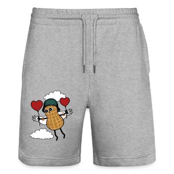 Erdnuss Kinder Fantasy Fliegen Kleinkind Pilot - Stanley/Stella Unisex Bio Joggingshorts Trainer  - Grau meliert - Vorne - Nik (191cm) & Marisol (170cm)