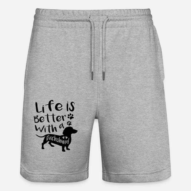 La vie est meilleure - Short de jogging bio TRAINER Stanley/Stella unisexe - gris chiné