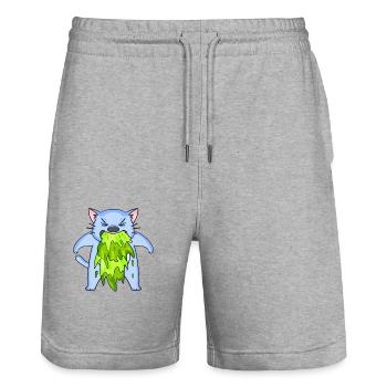 vomit - Stanley/Stella Trainer Unisex Organic Jogging Shorts - heather grey - Front - Nik (191cm) & Marisol (170cm)