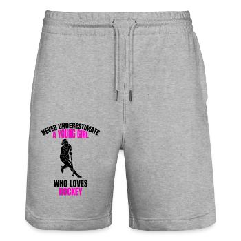 Hockey hockey femmes hockey hockey sur glace filles hockey - Short de jogging bio TRAINER Stanley/Stella unisexe - gris chiné - Devant - Nik (191cm) & Marisol (170cm)