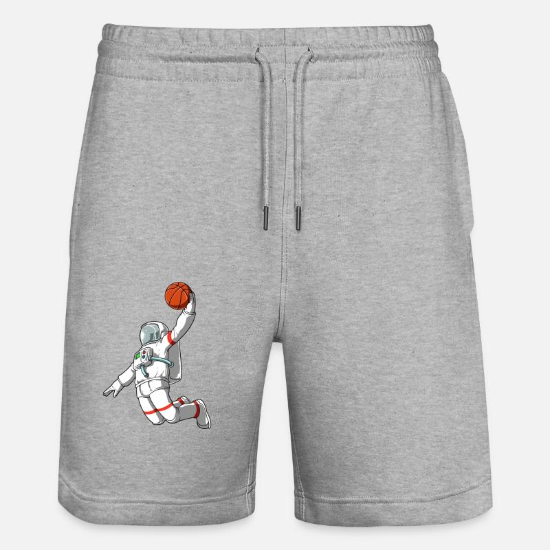 Astronaut Basketball Lacézé l’espace - Short de jogging bio TRAINER Stanley/Stella unisexe - gris chiné