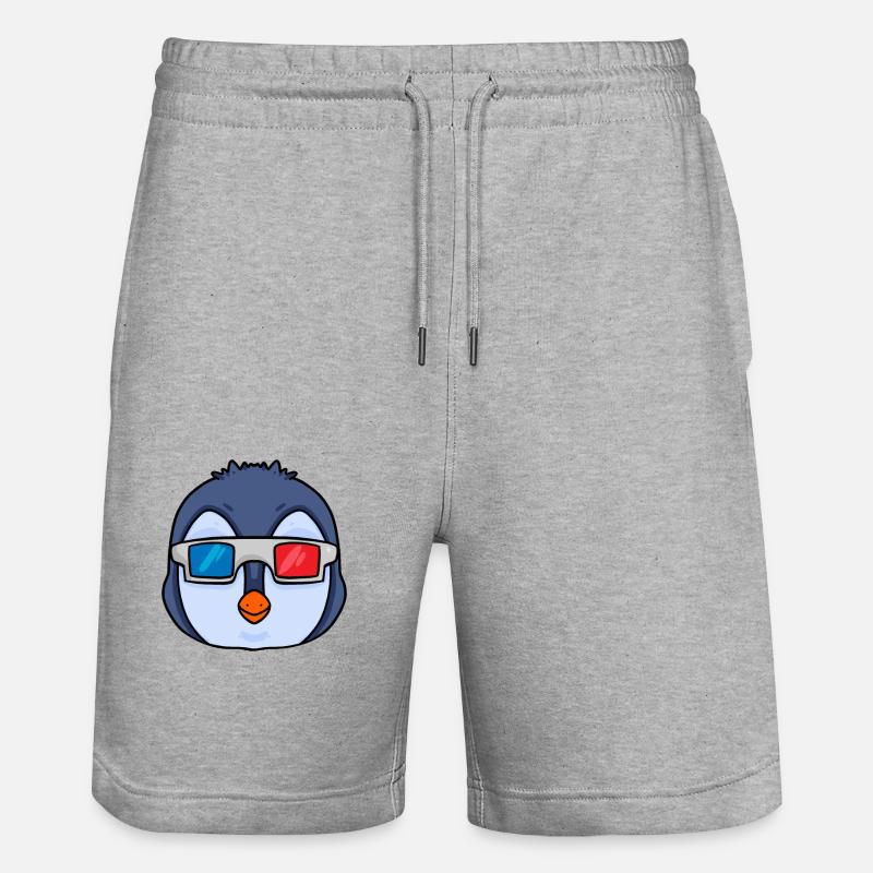Pingouin avec 3 lunettes - Short de jogging bio TRAINER Stanley/Stella unisexe - gris chiné