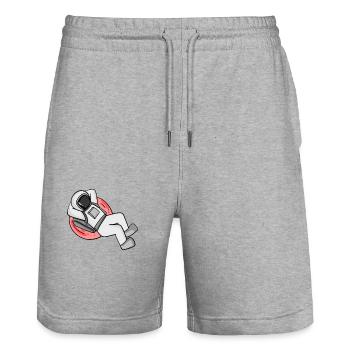 Astronaut - Short de jogging bio TRAINER Stanley/Stella unisexe - gris chiné - Devant - Nik (191cm) & Marisol (170cm)