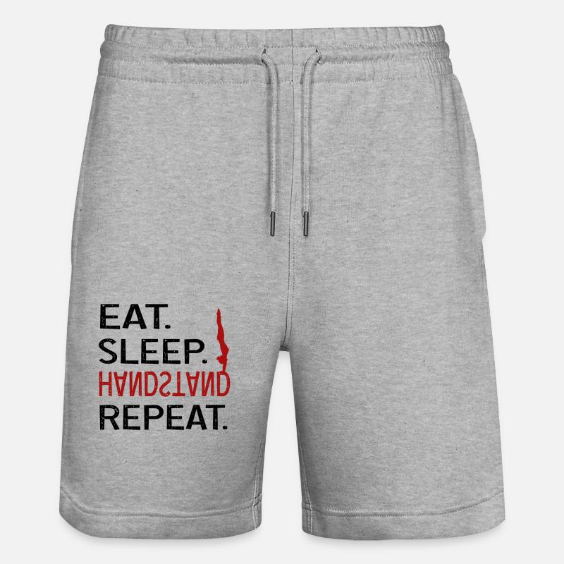 Eat sleep Stand - Short de jogging bio TRAINER Stanley/Stella unisexe - gris chiné