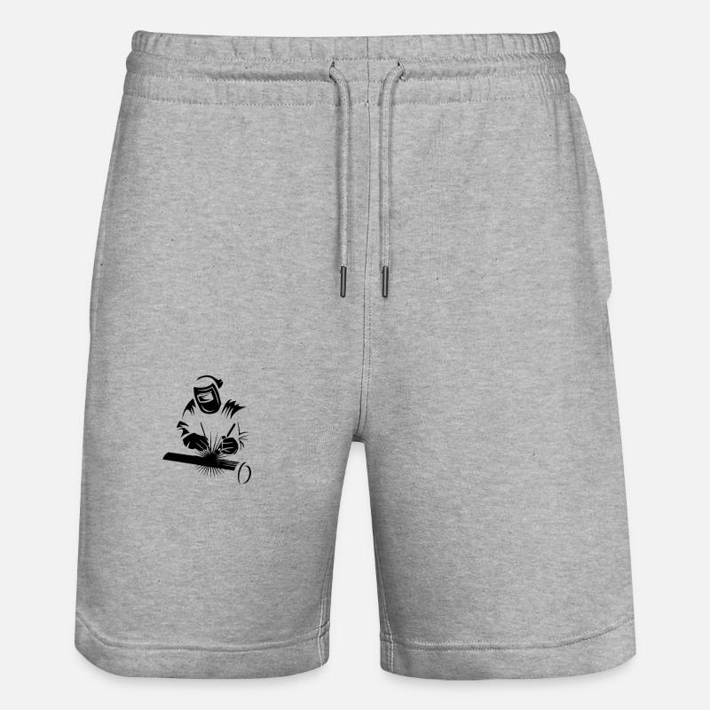 Welder Design Welding - Stanley/Stella Trainer Unisex Organic Jogging Shorts - heather grey