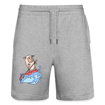 SUP - Stand Up Paddling Paddleboarding - Stanley/Stella Trainer Unisex Organic Jogging Shorts - heather grey - Front - Nik (191cm) & Marisol (170cm)