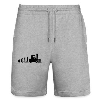 Evolution eines Staplerfahrer - Stanley/Stella Unisex Bio Joggingshorts Trainer  - Grau meliert - Vorne - Nik (191cm) & Marisol (170cm)