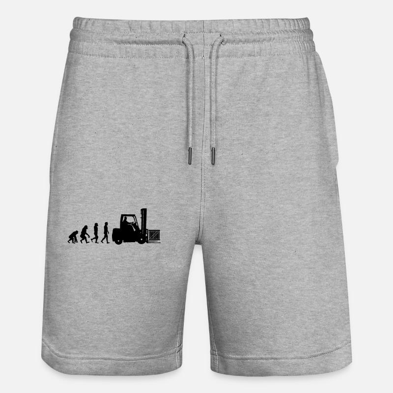 Evolution eines Staplerfahrer - Stanley/Stella Unisex Bio Joggingshorts Trainer  - Grau meliert