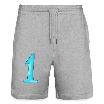 1 - Stanley/Stella Trainer Unisex Organic Jogging Shorts - heather grey - Front - Nik (191cm) & Marisol (170cm)