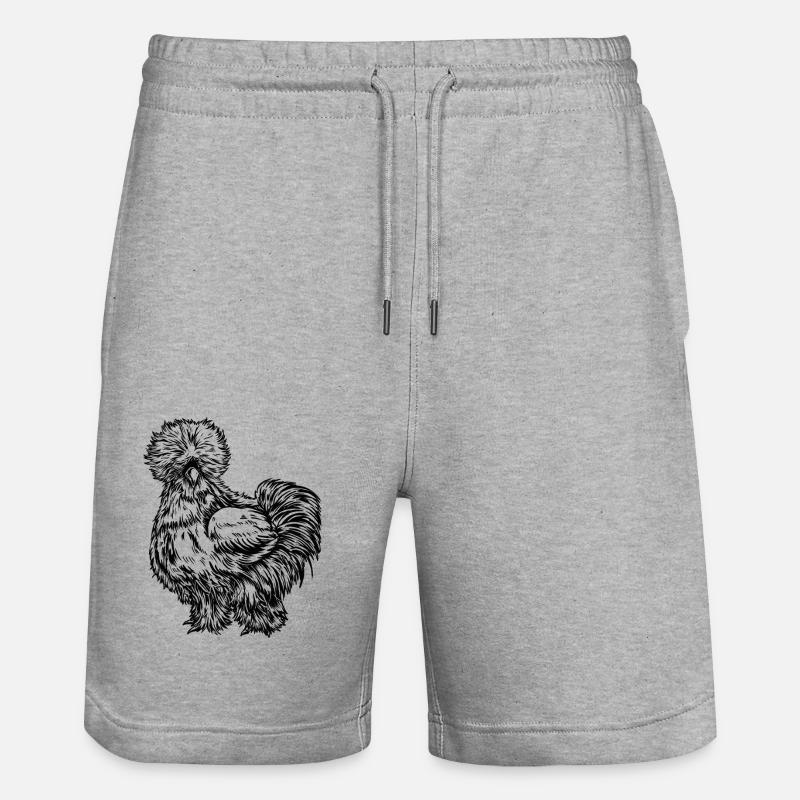 Poulet de soie dessin - Short de jogging bio TRAINER Stanley/Stella unisexe - gris chiné