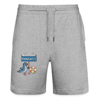 Moin Moin - Nordseebad Dangast - Stanley/Stella Unisex Bio Joggingshorts Trainer  - Grau meliert - Vorne - Nik (191cm) & Marisol (170cm)