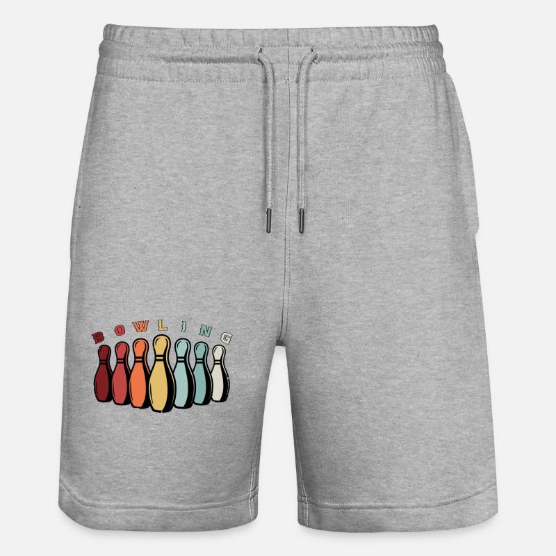 Bowling Retro - Short de jogging bio TRAINER Stanley/Stella unisexe - gris chiné
