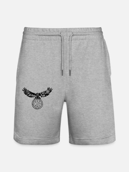 Ravn med Futhark og Vegvisir - Stanley/Stella Trainer økologiske unisex joggingshorts - grå meleret