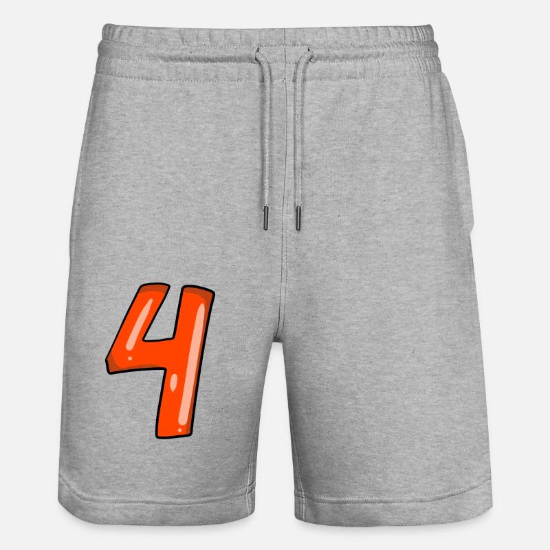 4 rot - Stanley/Stella Unisex Bio Joggingshorts Trainer  - Grau meliert