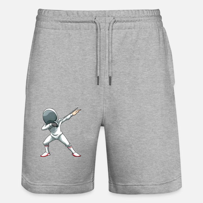 Fechten Dabbing Dab Fechtkampf - Stanley/Stella Unisex Bio Joggingshorts Trainer  - Grau meliert