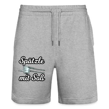 Spätzle mit Soß für einen Schwabe Stuttgarter - Stanley/Stella Unisex Bio Joggingshorts Trainer  - Grau meliert - Vorne - Nik (191cm) & Marisol (170cm)
