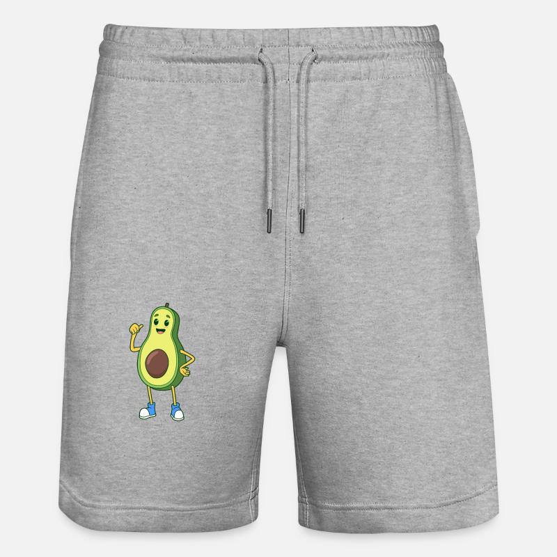 Comic Avocado - Stanley/Stella Unisex Bio Joggingshorts Trainer  - Grau meliert