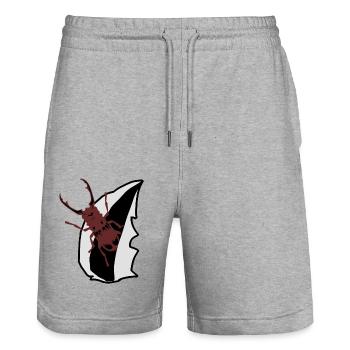 coléoptère cerf insectes bois nature enfant - Short de jogging bio TRAINER Stanley/Stella unisexe - gris chiné - Devant - Nik (191cm) & Marisol (170cm)