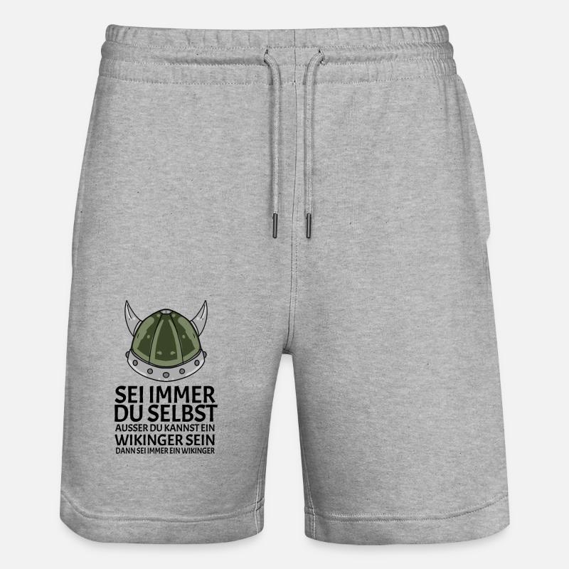 Wikinger Spruch - Stanley/Stella Unisex Bio Joggingshorts Trainer  - Grau meliert