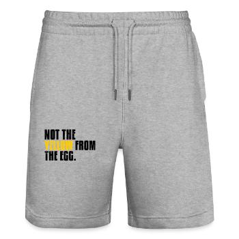 Not The Yellow From The Egg Denglisch Sprichwort - Stanley/Stella Unisex Bio Joggingshorts Trainer  - Grau meliert - Vorne - Nik (191cm) & Marisol (170cm)