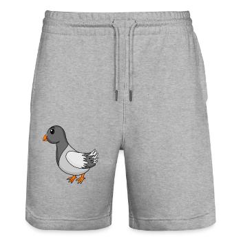 Taube - Stanley/Stella Unisex Bio Joggingshorts Trainer  - Grau meliert - Vorne - Nik (191cm) & Marisol (170cm)