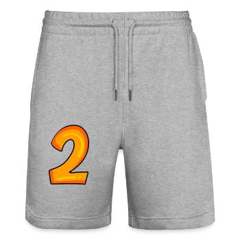 2 - Stanley/Stella Unisex Bio Joggingshorts Trainer  - Grau meliert - Vorne - Nik (191cm) & Marisol (170cm)