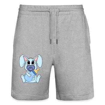 Bébé Garçon Lapin - Short de jogging bio TRAINER Stanley/Stella unisexe - gris chiné - Devant - Nik (191cm) & Marisol (170cm)
