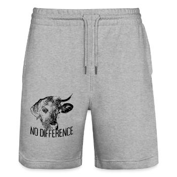 No Difference Vegan Vegetarier Hund Kuh Veganer - Stanley/Stella Unisex Bio Joggingshorts Trainer  - Grau meliert - Vorne - Nik (191cm) & Marisol (170cm)