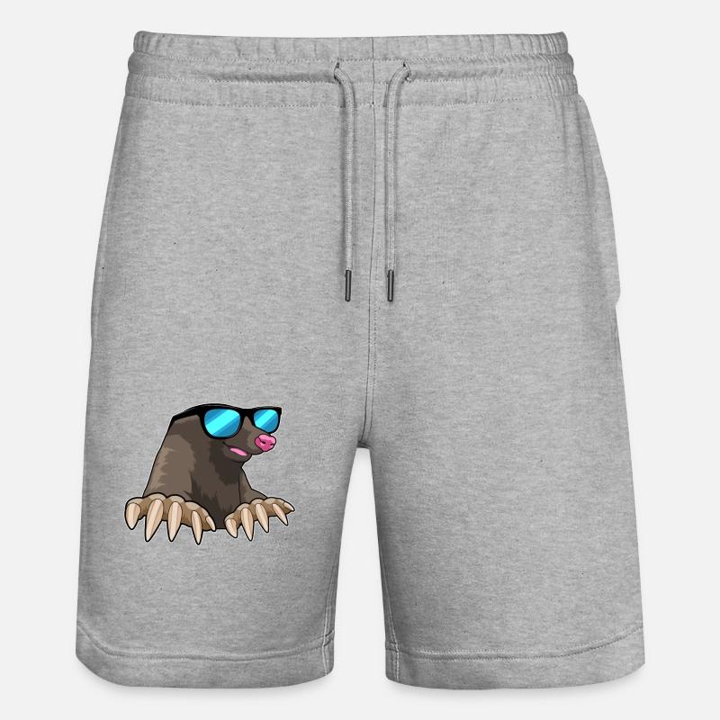 Taupe avec lunettes de soleil - Short de jogging bio TRAINER Stanley/Stella unisexe - gris chiné