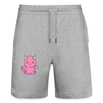 petit bébé dragon créature mythique conte de fées - Short de jogging bio TRAINER Stanley/Stella unisexe - gris chiné - Devant - Nik (191cm) & Marisol (170cm)