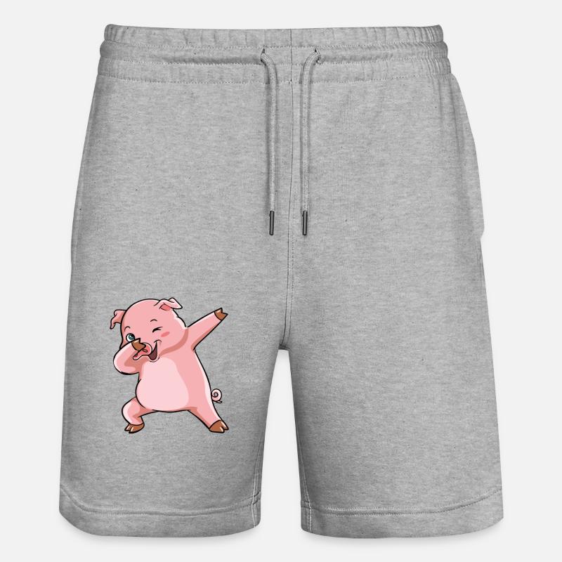 Dabbing Pig Gagnant Sow - Short de jogging bio TRAINER Stanley/Stella unisexe - gris chiné
