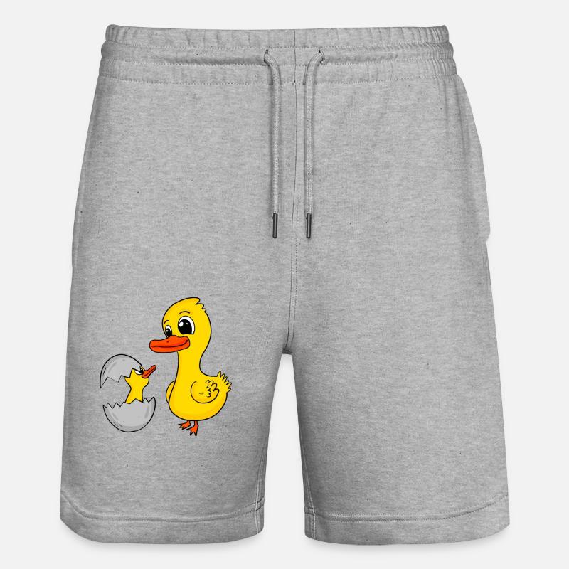 Canard avec bébé canard - Short de jogging bio TRAINER Stanley/Stella unisexe - gris chiné