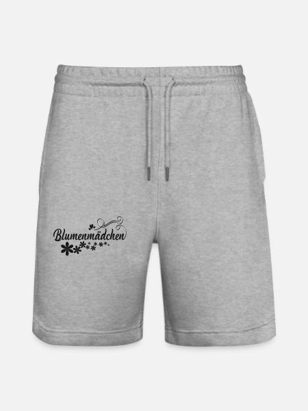 Blumenmädchen schwarze Blumen - Stanley/Stella Unisex Bio Joggingshorts Trainer - Grau meliert