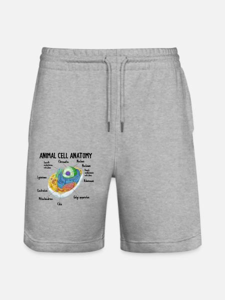 Anatomi af Animal Cell Biology Biolog Science - Stanley/Stella Trainer økologiske unisex joggingshorts - grå meleret