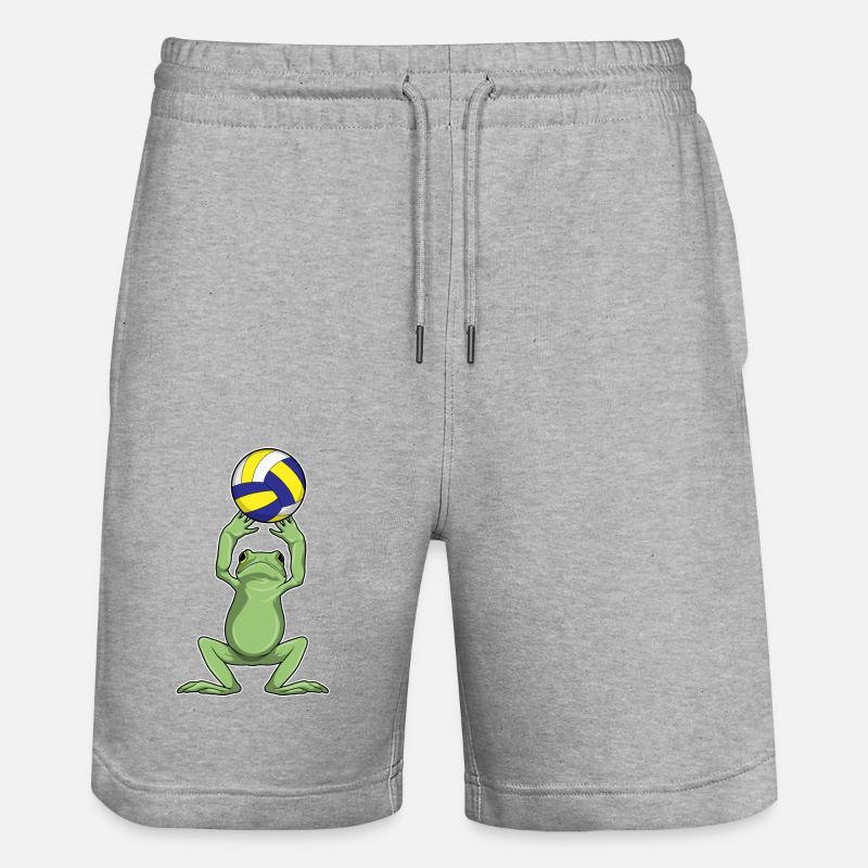 Grenouille avec volley-ball - Short de jogging bio TRAINER Stanley/Stella unisexe - gris chiné