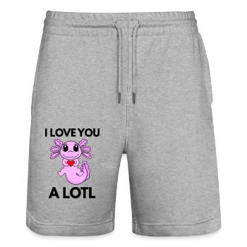 Axolotl - Stanley/Stella Trainer Unisex Organic Jogging Shorts - heather grey - Front - Nik (191cm) & Marisol (170cm)