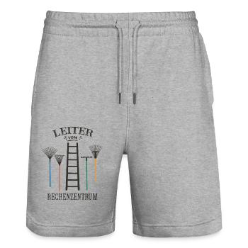 Leiter vom Rechenzentrum - Stanley/Stella Unisex Bio Joggingshorts Trainer  - Grau meliert - Vorne - Nik (191cm) & Marisol (170cm)