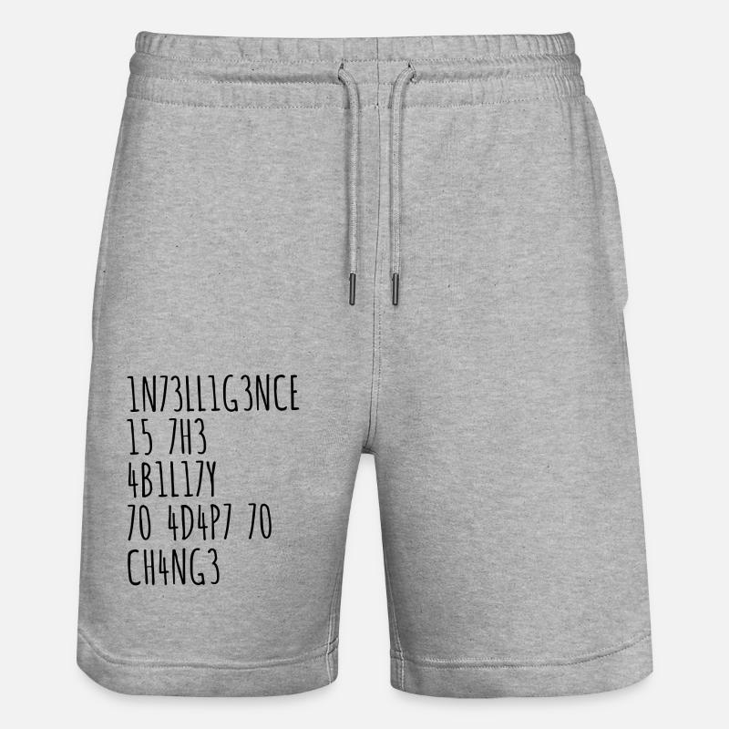 Intelligence drôle de dicton - Short de jogging bio TRAINER Stanley/Stella unisexe - gris chiné